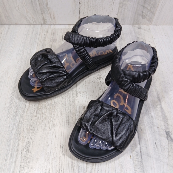 New Sam Edelman Womens Velma Leather Slip On Flat Sandals #791 - Picture 1 of 10